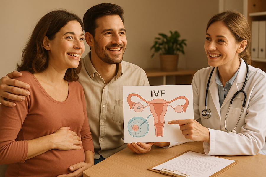 Familia aprendiendo sobre la Reproducción Asistida en España. 